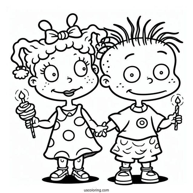 Rugrats Coloring Page Of Lillian And Philip DeVille