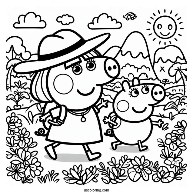 Dora The Explorer Themed Peppa Pig To Color
