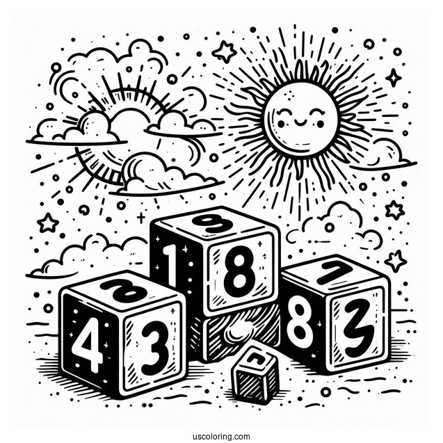 Numberblocks Coloring Page 9 Under The Sun