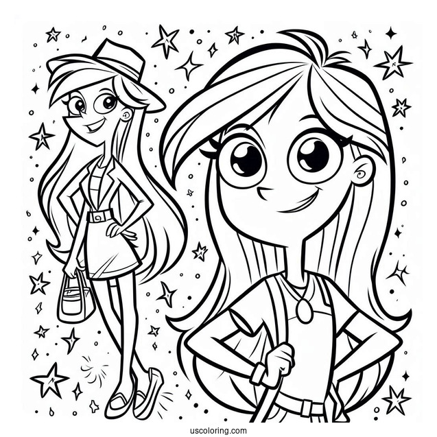 Phineas And Ferb Coloring Page Of Vanessa Doofenshmirtz
