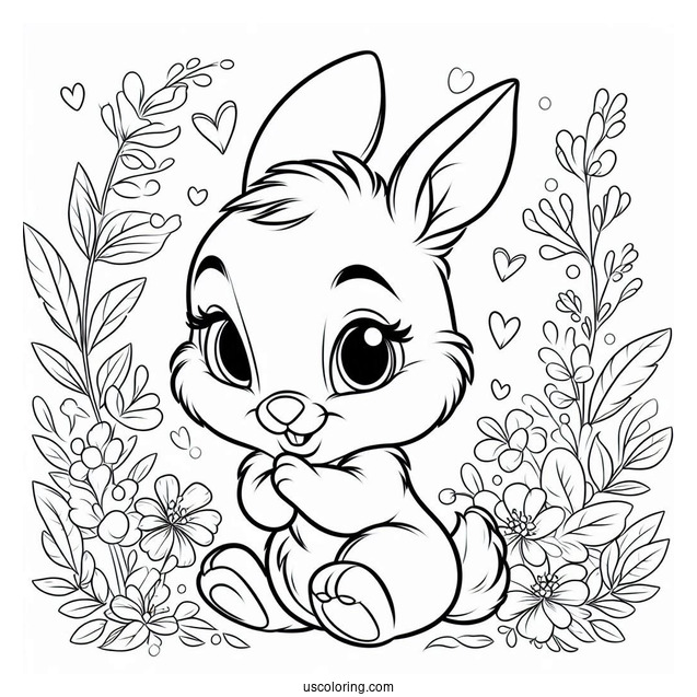 Cute Thumper Bunny Coloring Page
