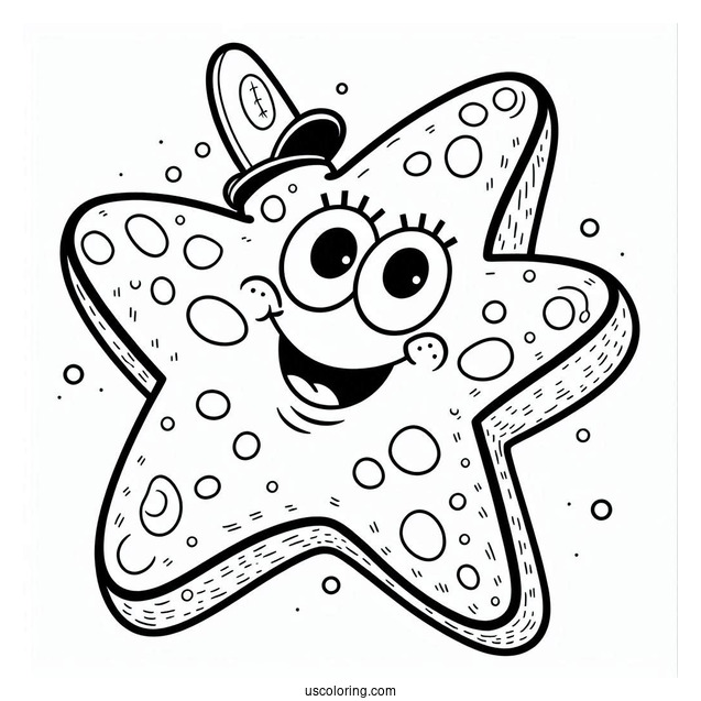 Coloring Page Of Patrik The Starfish For Kids