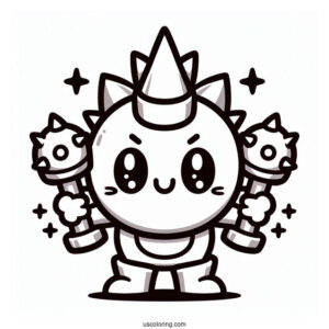 Brawl Stars Coloring Page Of Kawaii Spike