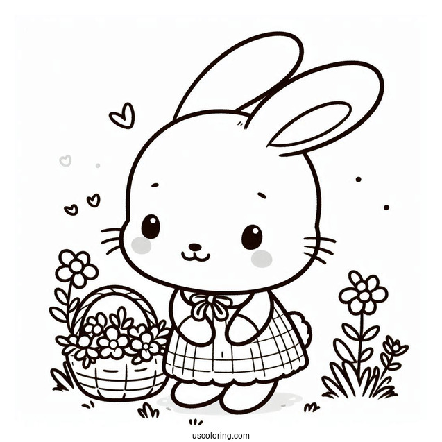 Kawaii Peter Rabbit Coloring Page For Preschoolers