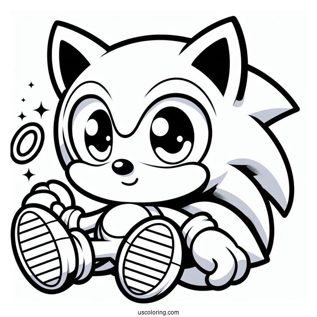 Baby Sonic With Rings To Color
