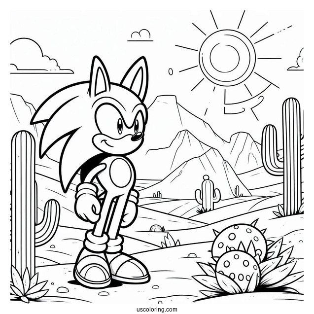 Cream the Rabbit In The Desert Coloring Sheet