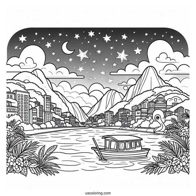 Rio Pedro In The Sky Coloring Page For Preschoolers