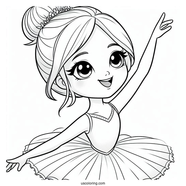 Happy Ballerina Dancing During a Performance