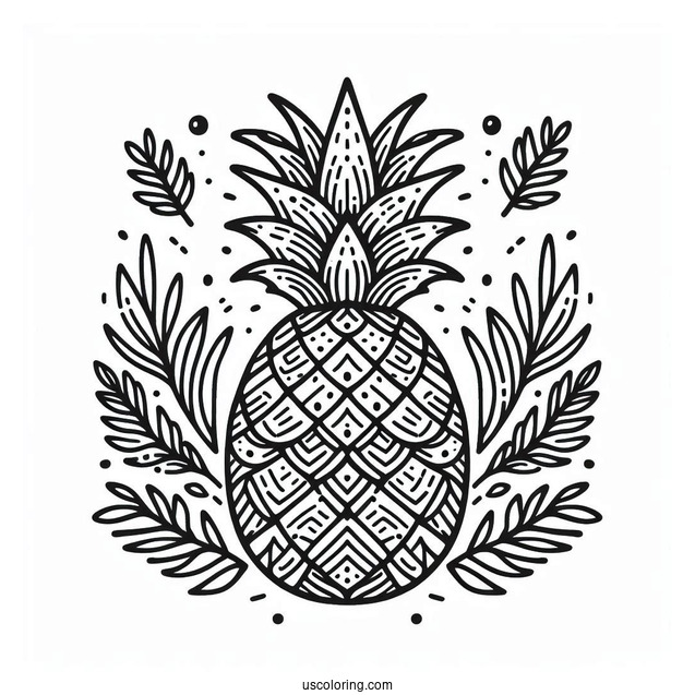 Pineapple Coloring Page For Adults