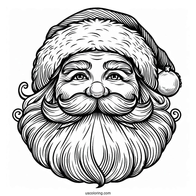 Vintage Themed Santa Face Coloring Sheet