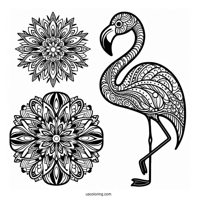 Easy Flamingo Mandala