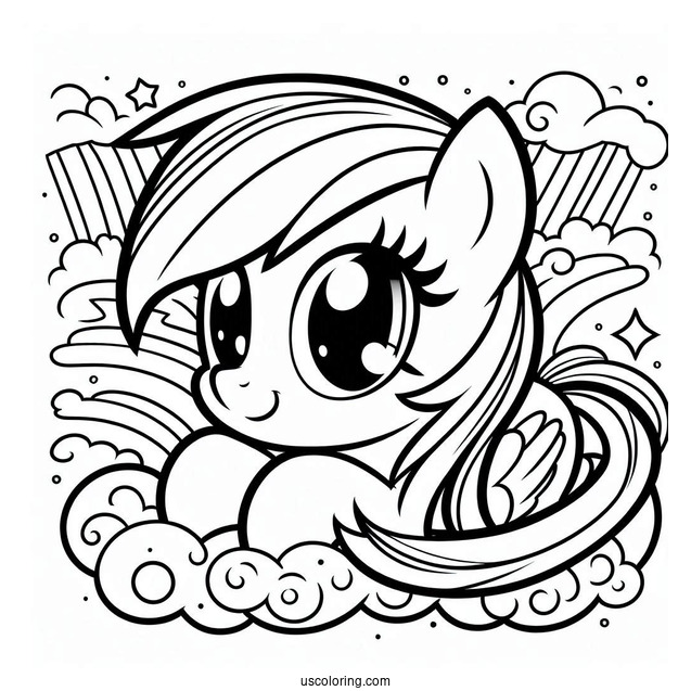 Easy Rainbow Dash Coloring Page For Kids