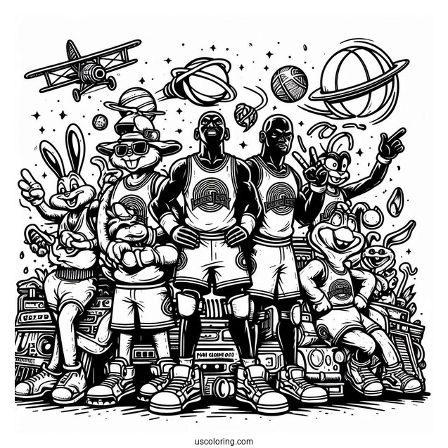 Space Jam Tune Squad Poster Coloring Sheet
