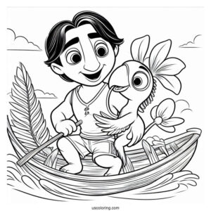Rio Coloring Page Of Tulio Holding Rafael For Kids