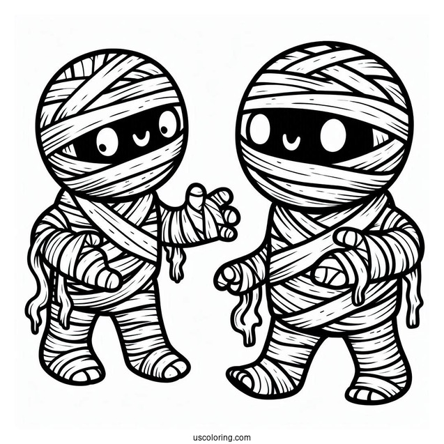 Detailed Cartoon Mummy Coloring Page