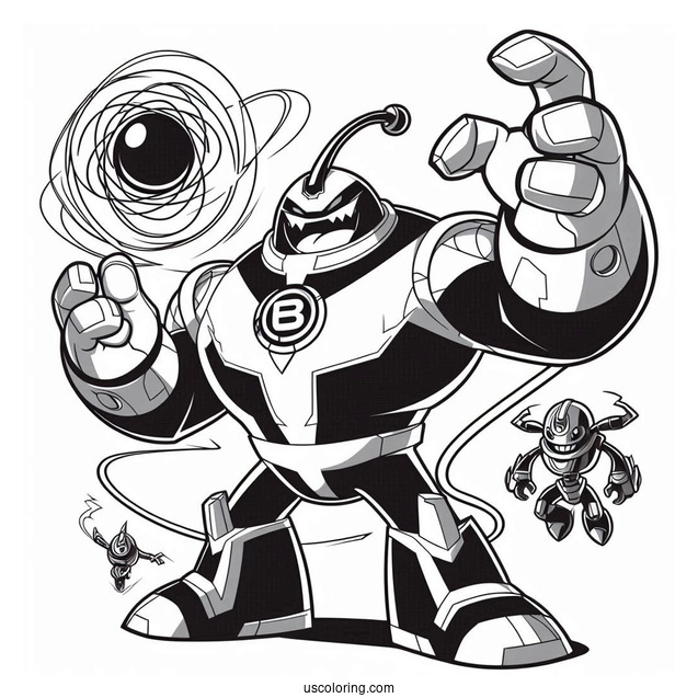 Ben 10 Coloring Page Of Gravattack With Ballweevil