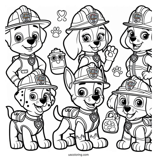 Coloring Page Of Main Paw Patrol Characters