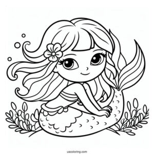 Mermaid Dora Coloring Page For Kids