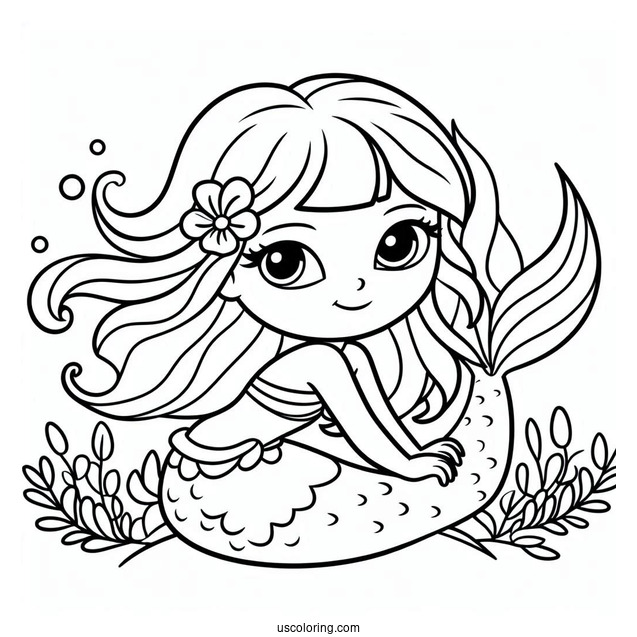 Mermaid Dora Coloring Page For Kids