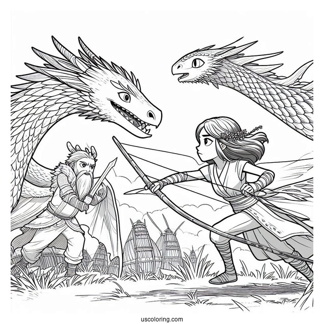 Raya And The Last Dragon Coloring Page Getting Ready To Fight With Sisu