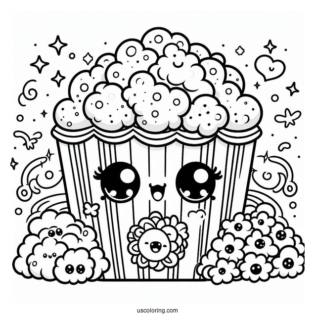 Cute Popcorn Shopkins Coloring In For Kids