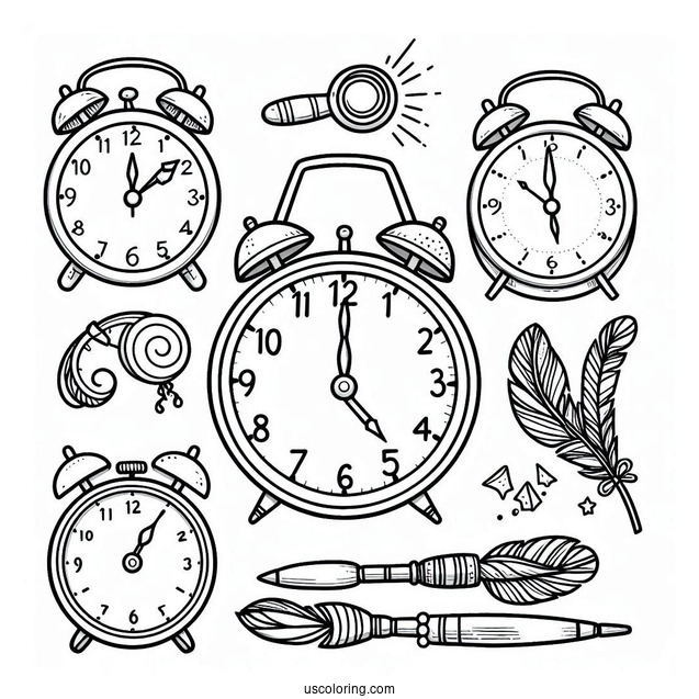 Fun Clock Coloring Page For Preschoolers
