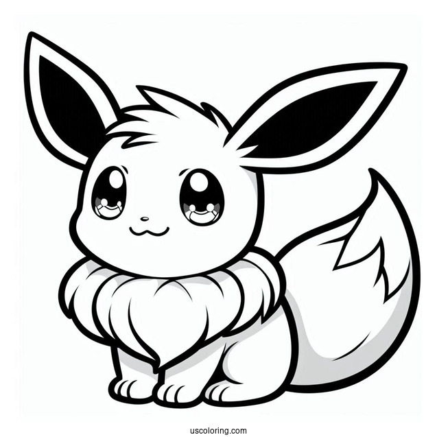 Smiling Eevee To Color