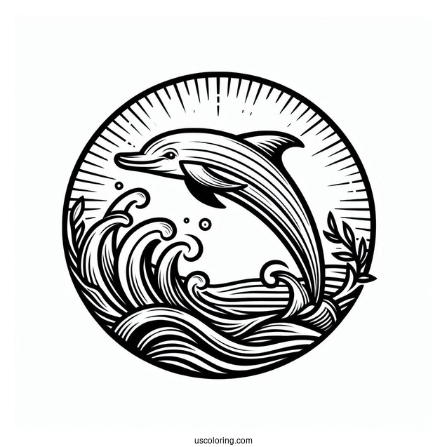 Dolphin Fins Emerging From Ocean