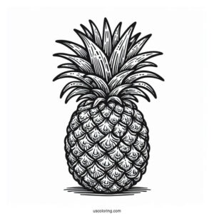 Big Juicy Pineapple Coloring Page In Backyard Paradise