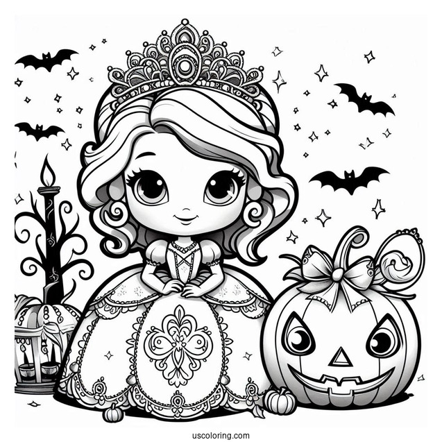 Sofia The First Coloring Page Of Halloween Ball