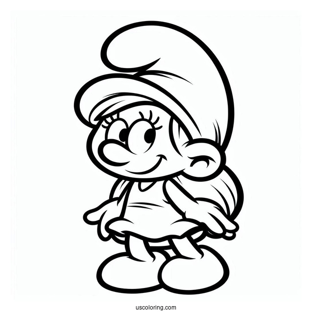 Easy Outline Of Hefty Smurf Coloring Page For Kids