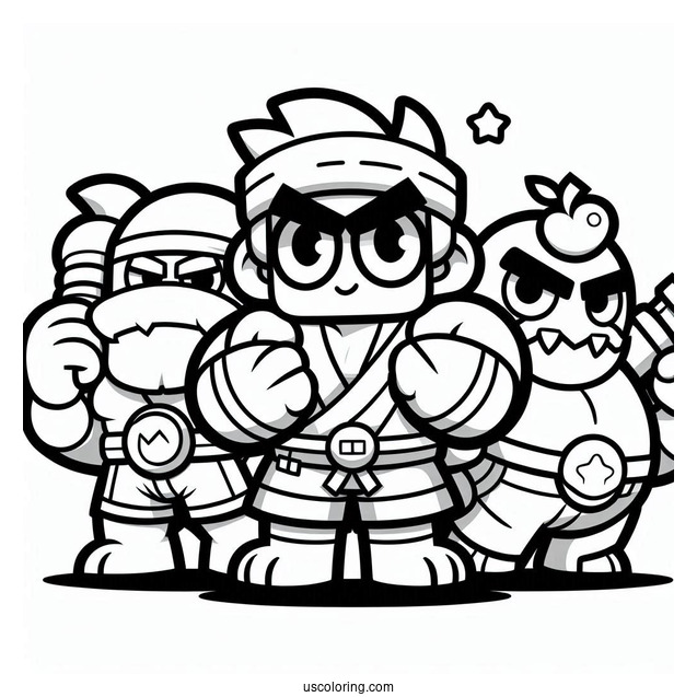 Detailed Brawl Stars Coloring Page Of Brawlers