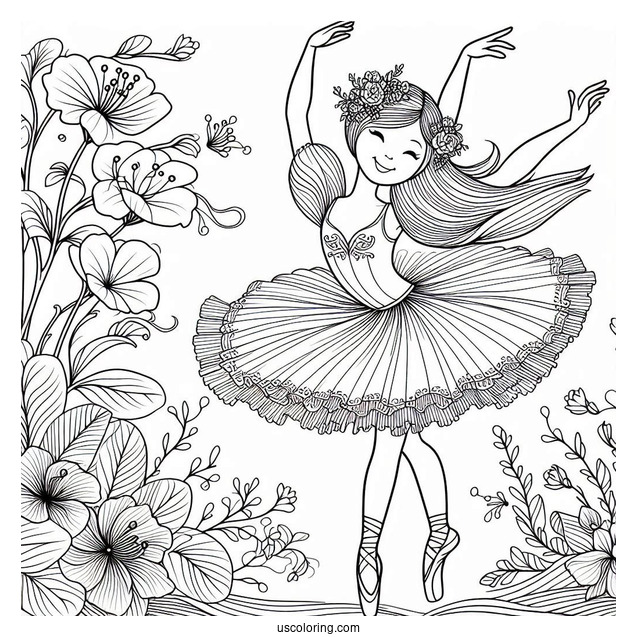 Happy Ballerina Dancing During a Performance