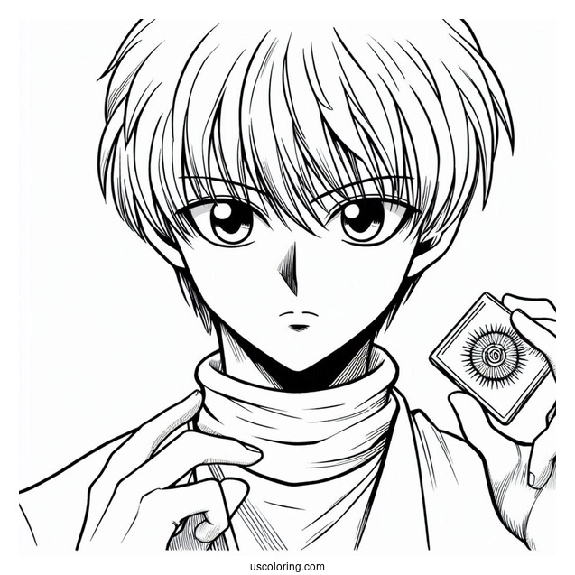 Manga Coloring Page Of Hunter x Hunter Kurapika