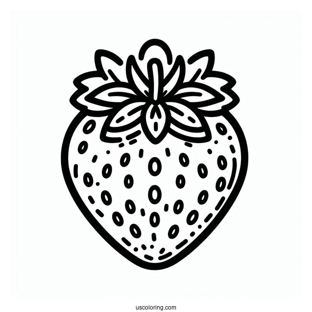 Strawberry Coloring Page Fruit Flashcard For Kids