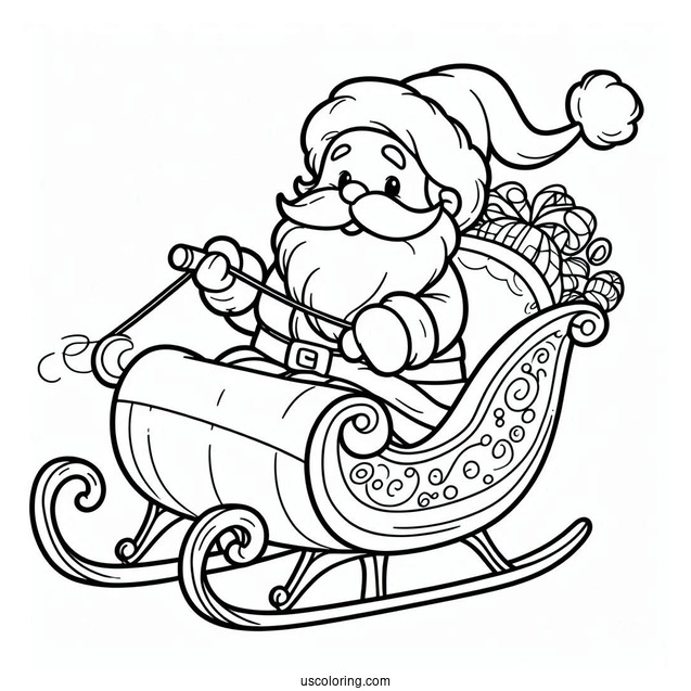 Easy Outline Of Santa In His Sleigh