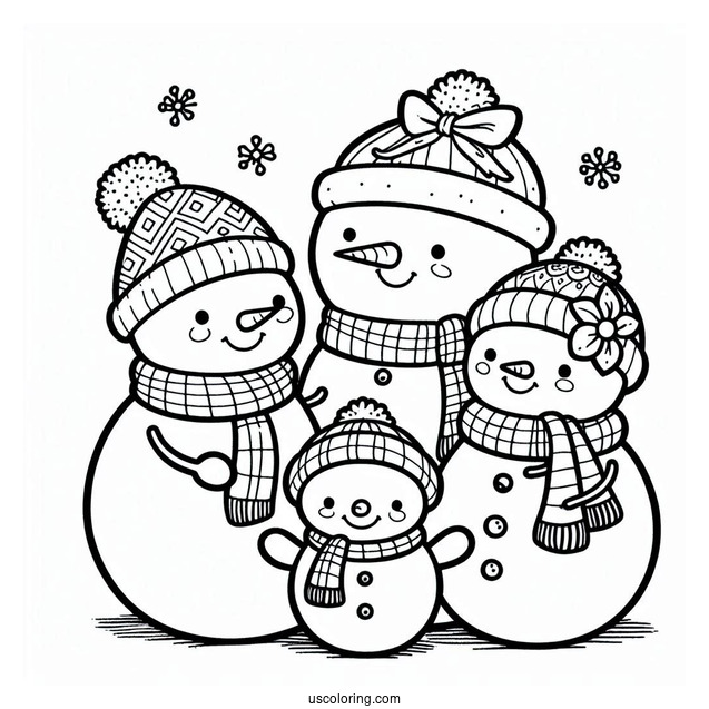 Snowman Family Coloring Sheet