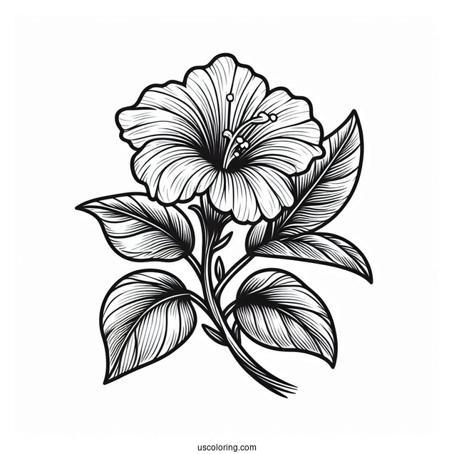 Flower Coloring Pages Of Shoeblackplant In Full Bloom