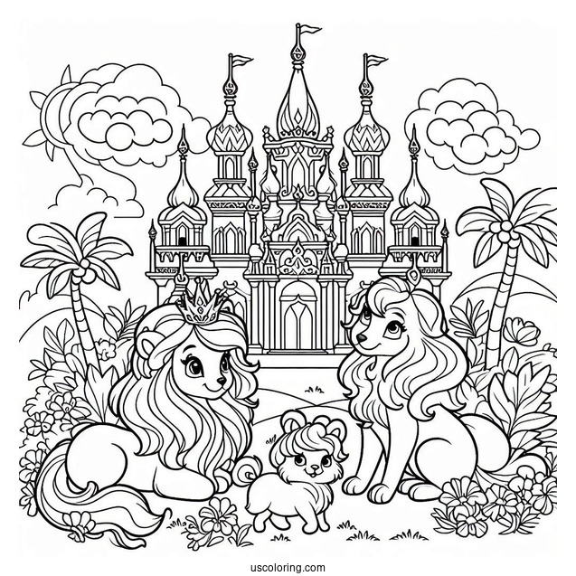 Palace Pets Coloring Page Of Simple Summer Outline Palace Pets