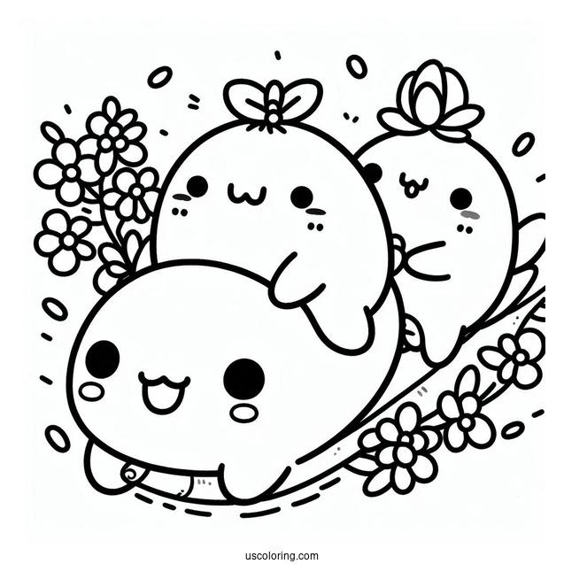 Sumikko Gurashi Coloring Page Friends Riding On Sumi-ssie