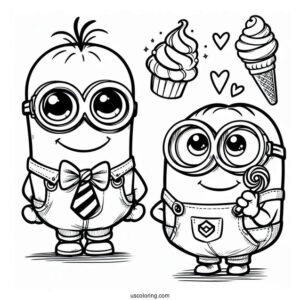 Cute Coloring Page Of Easy Minion For Preschoolers
