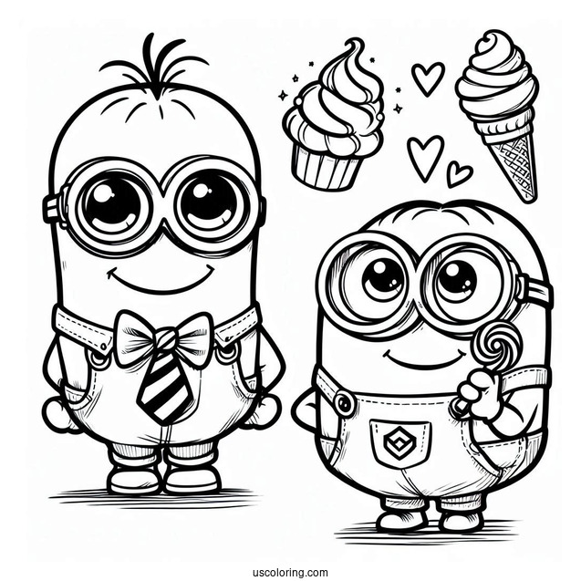 Cute Coloring Page Of Easy Minion For Preschoolers
