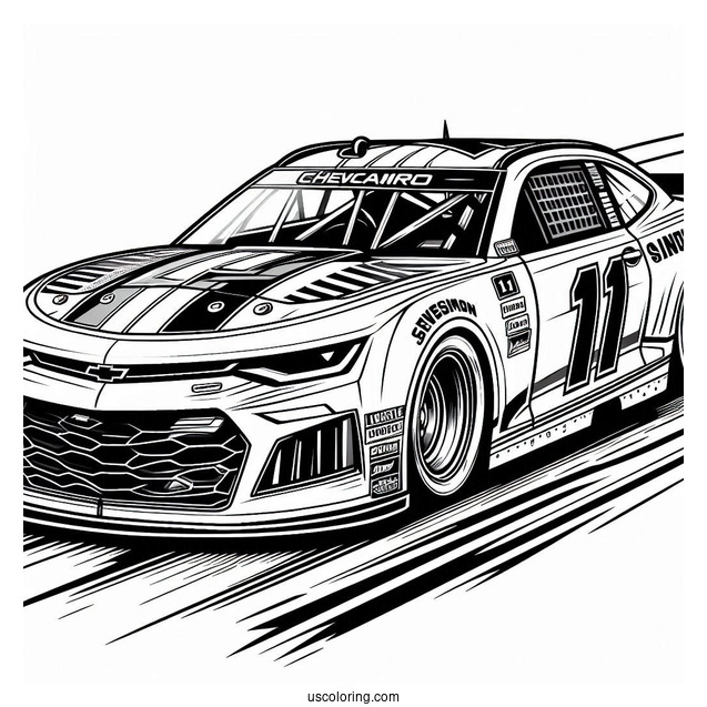 Chevrolet Camaro Wonder NASCAR Coloring Page