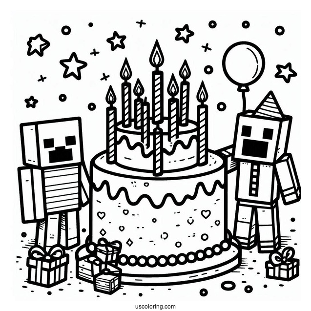 TNT Minecraft Birthday Cake