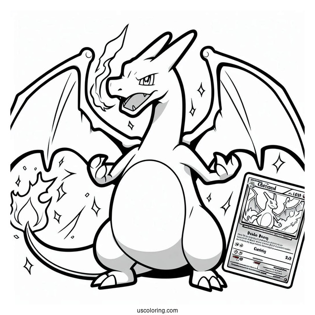 Coloring Page Of Charizard Pokemon Card
