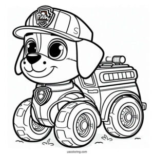 Coloring Sheet Of Tracker From Paw Patrol