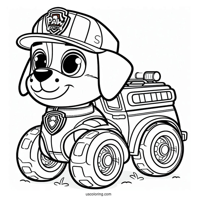 Coloring Sheet Of Tracker From Paw Patrol