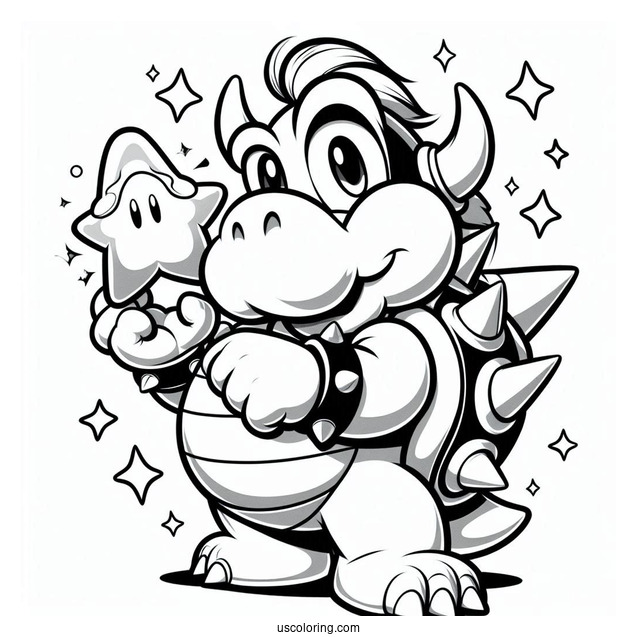 Bowser Holding Super Star