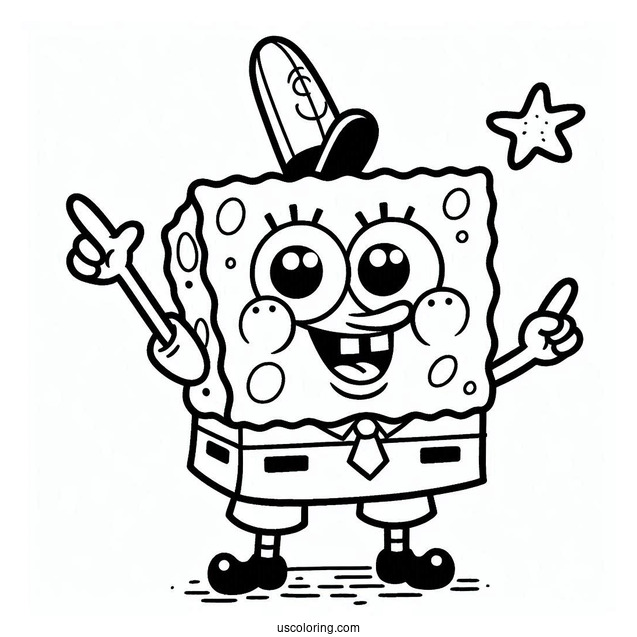 Super Cute And Simple Patrik Coloring Page