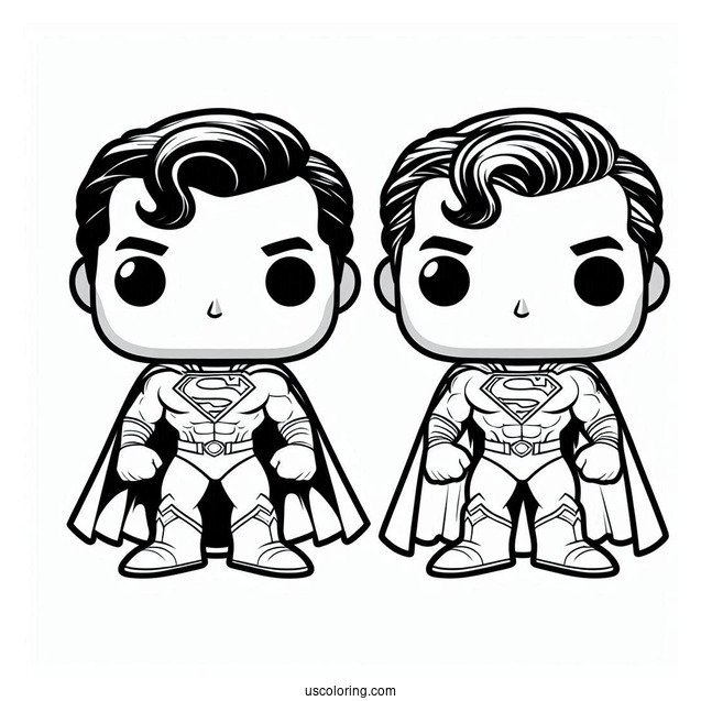 Cute Funko Pop Superman Coloring For Kids